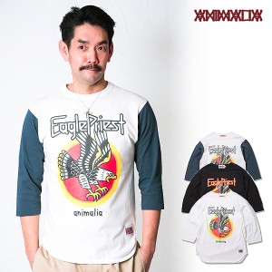 30％OFF SALE セール ANIMALIA アニマリア EAGLE PRIEST 3/4 sleeve メンズ Tシャツ 7分袖 atftps