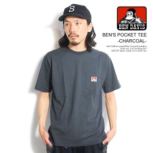 BEN DAVIS ベンデイビス BEN'S POCKET TEE -CHARCOAL- メンズ Tシャツ 半袖 半袖Tシャツ 定番 ポケットTシャツ ストリート atftps