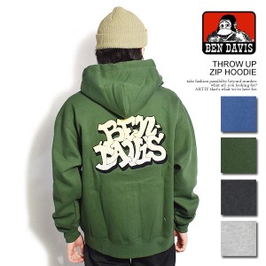 BEN DAVIS ベンデイビス THROW UP ZIP HOODIE メンズ パーカー ジップパーカー ヘビーウェイト ビッグシルエット 送料無料 atftps