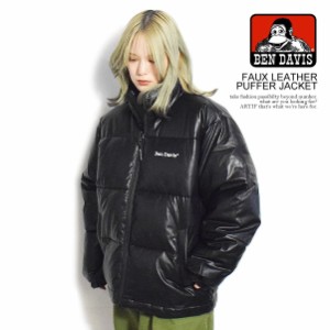 BEN DAVIS ベンデイビス FAUX LEATHER PUFFER JACKET メンズ ジャケット スタンドカラー 中綿ジャケット パフジャケット atfjkt