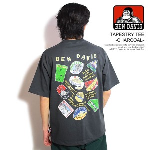BEN DAVIS ベンデイビス TAPESTRY TEE -CHARCOAL- メンズ Tシャツ 半袖 バック プリント オーバーサイズ ストリート atftps