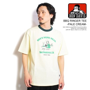 BEN DAVIS ベンデイビス BBQ RINGER TEE -PALE CREAM- メンズ Tシャツ 半袖 リンガーTシャツ トリムTシャツ ストリート atftps