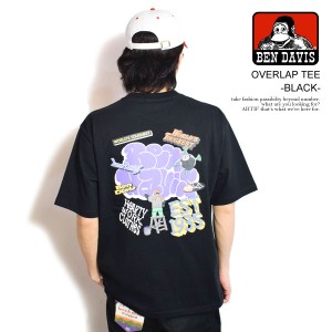 BEN DAVIS ベンデイビス OVERLAP TEE -BLACK- メンズ Tシャツ 半袖 バック プリント オーバーサイズ ストリート atftps