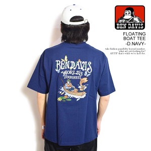 BEN DAVIS ベンデイビス FLOATING BOAT TEE -D.NAVY- メンズ Tシャツ 半袖 バック プリント オーバーサイズ ストリート atftps