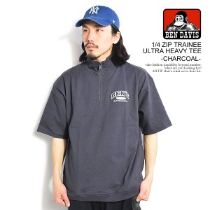 30％OFF SALE セール BEN DAVIS ベンデイビス 1/4 ZIP TRAINEE ULTRA HEAVY TEE -CHARCOAL- メンズ Tシャツ ハーフジップ atftps