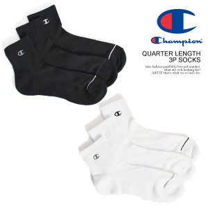 CHAMPION チャンピオン QUARTER LENGTH 3P SOCKS メンズ 靴下 ソックス クォーターレングス 3足組 ストリート atfacc