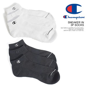 CHAMPION チャンピオン SNEAKER IN 3P SOCKS メンズ 靴下 ソックス スニーカーソックス ロゴ 3足組 ストリート atfacc