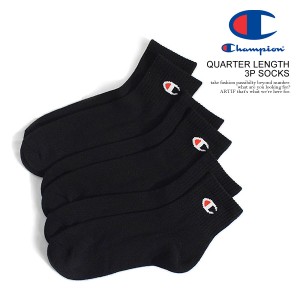 CHAMPION チャンピオン QUARTER LENGTH 3P SOCKS メンズ 靴下 ソックス クォーターレングスソックス 3足組 ストリート atfacc