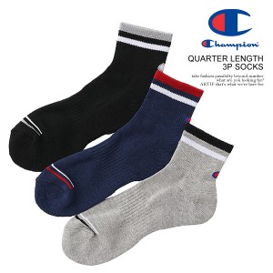 CHAMPION チャンピオン QUARTER LENGTH 3P SOCKS メンズ 靴下 ソックス クォーターレングスソックス 3足組 ストリート atfacc