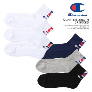 CHAMPION チャンピオン QUARTER LENGTH 3P SOCKS メンズ 靴下 ソックス クォーターレングスソックス 3足組 ストリート atfacc