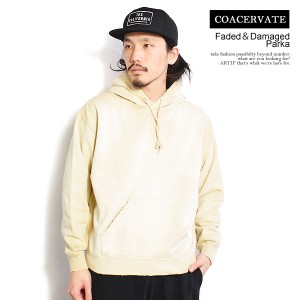 50％OFF SALE セール COACERVATE コアセルベート Faded＆Damaged Parka メンズ パーカー スウェット ダメージ加工 atftps