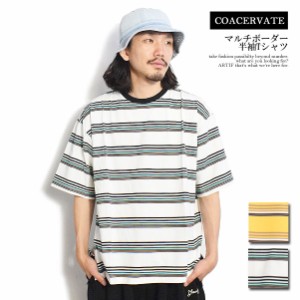 30％OFF SALE セール COACERVATE コアセルベート マルチボーダー半袖Tシャツ メンズ Tシャツ 半袖 ボーダー ビッグシルエット ストリート