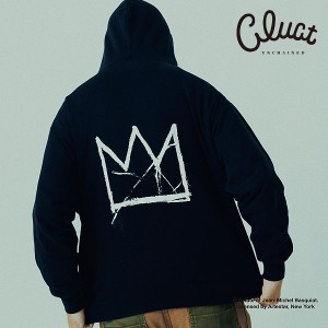 CLUCT×Jean-Michel Basquiat クラクト #E[HOODIE] メンズ パーカー プルオーバー ジャン=ミシェル・バスキア コラボレーション atftps