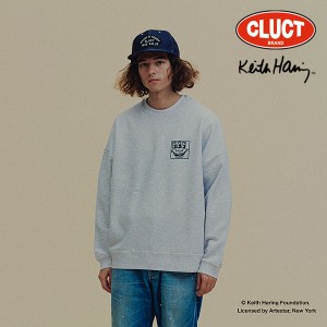CLUCT×Keith Haring(キース・ヘリング) クラクト #F [CREW SWEAT] Keith Haring メンズ スウェット トレーナー コラボレーション atftps