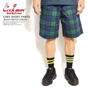 COOKMAN クックマン CHEF SHORT PANTS -BLACK WATCH CHECK- 231-11950 メンズ ショートパンツ ショーツ シェフパンツ ストリート atfpts