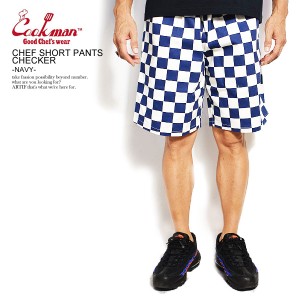 COOKMAN クックマン CHEF SHORT PANTS CHECKER -NAVY- メンズ ショートパンツ ショーツ シェフパンツ ストリート atfpts