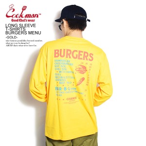 COOKMAN クックマン LONG SLEEVE T-SHIRTS BURGERS MENU -GOLD- メンズ Tシャツ 長袖 ロンT ストリート cookman atftps