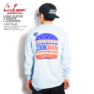 COOKMAN クックマン LONG SLEEVE T-SHIRTS L.A.BURGER -LIGHT BLUE- メンズ Tシャツ 長袖 ロンT ストリート cookman atftps