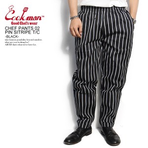 COOKMAN クックマン CHEF PANTS 02 PIN STRIPE T/C -BLACK- メンズ パンツ シェフパンツ イージーパンツ ストリート atfpts