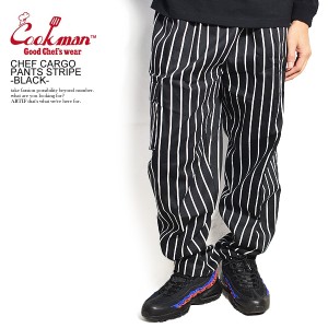 COOKMAN クックマン CHEF CARGO PANTS STRIPE -BLACK- メンズ パンツ シェフパンツ イージーパンツ カーゴパンツ ストリート atfpts