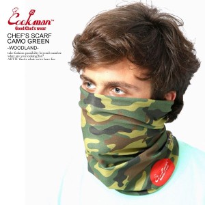 COOKMAN クックマン CHEF'S SCARF CAMO GREEN -WOODLAND- メンズ スカーフ フェイスマスク ネックウォーマー ストリート cookman atfacc