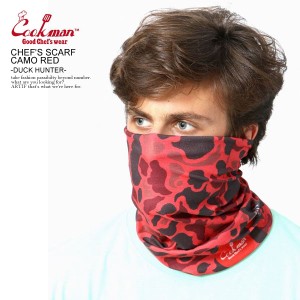 COOKMAN クックマン CHEF'S SCARF CAMO RED -DUCK HUNTER- メンズ スカーフ フェイスマスク ネックウォーマー ストリート cookman atfacc