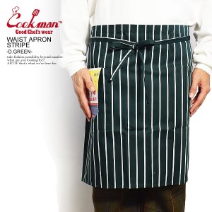 COOKMAN クックマン WAIST APRON STRIPE -D/GREEN- メンズ エプロン ウエストエプロン ストリート cookman atfacc