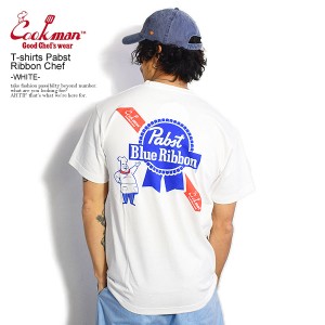 COOKMAN クックマン T-shirts Pabst Ribbon Chef -WHITE- メンズ Tシャツ 半袖 半袖Tシャツ ストリート cookman tシャツ atftps