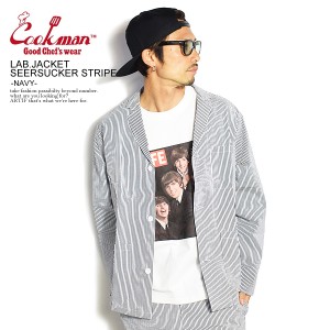 COOKMAN クックマン LAB.JACKET SEERSUCKER STRIPE -NAVY- メンズ ジャケット ラボジャケット アウター ストリート atfjkt