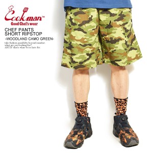 COOKMAN クックマン CHEF PANTS SHORT RIPSTOP -WOODLAND CAMO GREEN- メンズ ショートパンツ ショーツ シェフパンツ ストリート atfpts