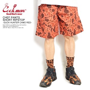 COOKMAN クックマン CHEF PANTS SHORT RIPSTOP -DUCK HUNTER CAMO RED- メンズ ショートパンツ ショーツ シェフパンツ ストリート atfpts