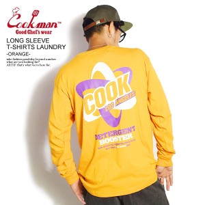 COOKMAN クックマン LONG SLEEVE T-SHIRTS LAUNDRY -ORANGE- メンズ Tシャツ 長袖 ロンT ストリート cookman atftps