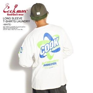 COOKMAN クックマン LONG SLEEVE T-SHIRTS LAUNDRY -WHITE- メンズ Tシャツ 長袖 ロンT ストリート cookman atftps