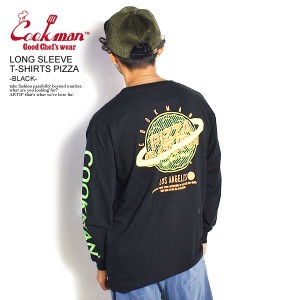 COOKMAN クックマン LONG SLEEVE T-SHIRTS PIZZA -BLACK- メンズ Tシャツ 長袖 ロンT ストリート cookman atftps