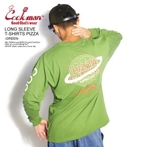 COOKMAN クックマン LONG SLEEVE T-SHIRTS PIZZA -GREEN- メンズ Tシャツ 長袖 ロンT ストリート cookman atftps