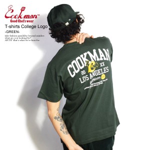 COOKMAN クックマン T-shirts College Logo -GREEN- メンズ Tシャツ 半袖 半袖Tシャツ ストリート cookman tシャツ atftps