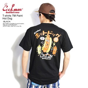 COOKMAN クックマン T-shirts TM Paint Hot Dog -BLACK- メンズ Tシャツ 半袖 半袖Tシャツ ストリート cookman tシャツ atftps