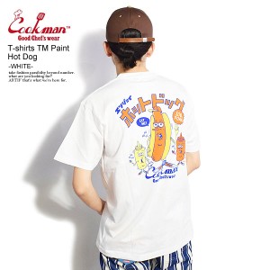 COOKMAN クックマン T-shirts TM Paint Hot Dog -WHITE- メンズ Tシャツ 半袖 半袖Tシャツ ストリート cookman tシャツ atftps