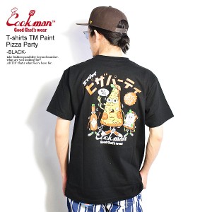 COOKMAN クックマン T-shirts TM Paint Pizza Party -BLACK- メンズ Tシャツ 半袖 半袖Tシャツ ストリート cookman tシャツ atftps