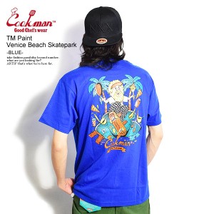 COOKMAN クックマン T-shirts TM Paint Venice Beach Skatepark -BLUE- メンズ Tシャツ 半袖 半袖Tシャツ ストリート tシャツ atftps