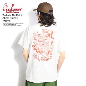 COOKMAN クックマン T-shirts TM Paint Abbot Kinney -WHITE- メンズ Tシャツ 半袖 半袖Tシャツ ストリート cookman tシャツ atftps