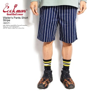 COOKMAN クックマン Waiter's Pants Short Stripe Navy -NAVY- メンズ ショートパンツ ショーツ シェフパンツ atfpts