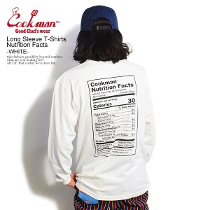 COOKMAN クックマン Long Sleeve T-Shirts Nutrition Facts -WHITE- メンズ Tシャツ 長袖 ロンT ストリート atftps