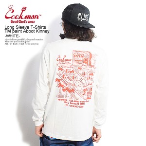 COOKMAN クックマン Long Sleeve T-Shirts TM paint Abbot Kinney -WHITE- メンズ Tシャツ 長袖 ロンT ストリート atftps