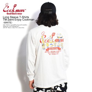 COOKMAN クックマン Long Sleeve T-Shirts TM paint Enjoy Cookman -WHITE- メンズ Tシャツ 長袖 ロンT ストリート atftps