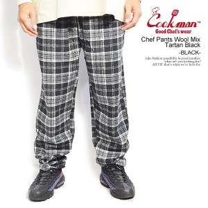 COOKMAN クックマン Chef Pants Wool Mix Tartan Black -BLACK- メンズ パンツ シェフパンツ イージーパンツ ストリート atfpts