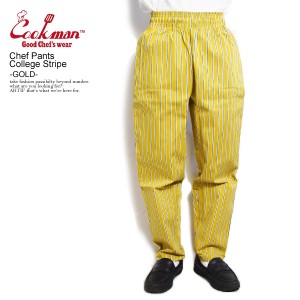 COOKMAN クックマン Chef Pants College Stripe -GOLD- メンズ パンツ シェフパンツ イージーパンツ ストリート atfpts