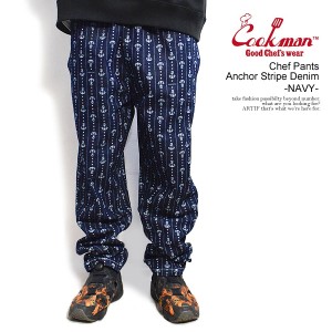 COOKMAN クックマン Chef Pants Anchor Stripe Denim -NAVY- メンズ パンツ シェフパンツ イージーパンツ ストリート atfpts