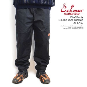 COOKMAN クックマン Chef Pants Double knee Ripstop Black -BLACK- メンズ パンツ シェフパンツ イージーパンツ atfpts