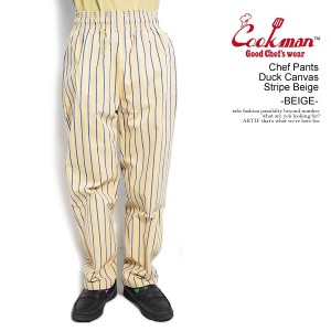 COOKMAN クックマン Chef Pants Duck Canvas Stripe Beige -BEIGE- メンズ パンツ シェフパンツ ダックキャンバス ストリート atfpts